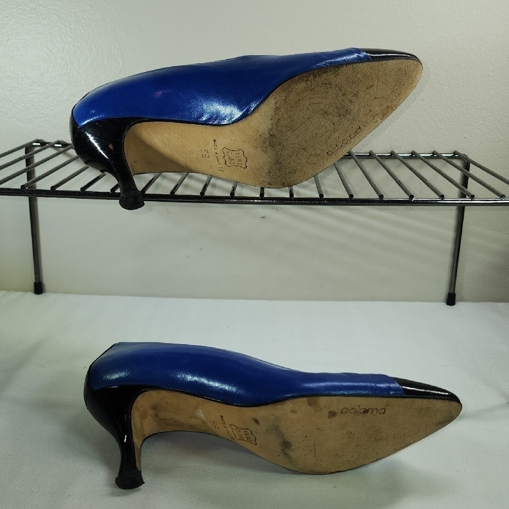 Elegant Blue and Black Women's Heel - Picture 8 of 9